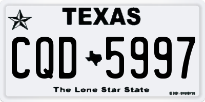 TX license plate CQD5997