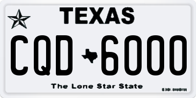 TX license plate CQD6000