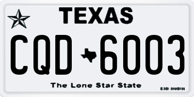 TX license plate CQD6003