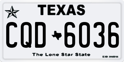 TX license plate CQD6036