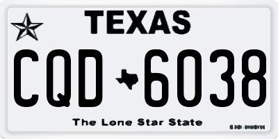 TX license plate CQD6038