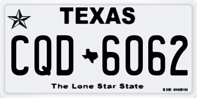 TX license plate CQD6062