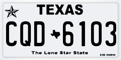 TX license plate CQD6103