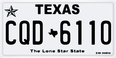 TX license plate CQD6110