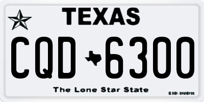 TX license plate CQD6300
