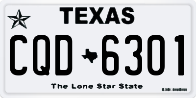 TX license plate CQD6301