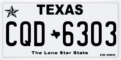 TX license plate CQD6303