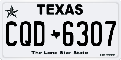 TX license plate CQD6307