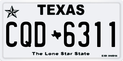 TX license plate CQD6311