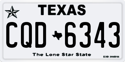 TX license plate CQD6343