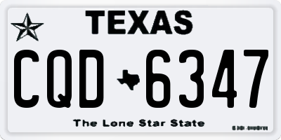 TX license plate CQD6347