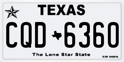 TX license plate CQD6360