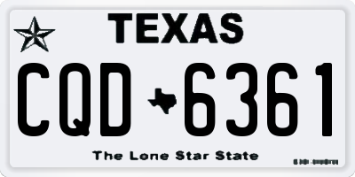 TX license plate CQD6361