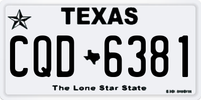 TX license plate CQD6381