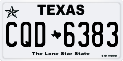 TX license plate CQD6383
