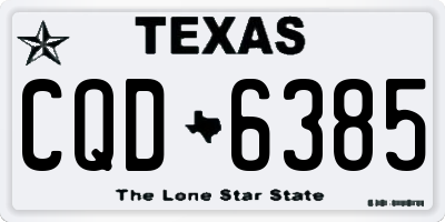 TX license plate CQD6385