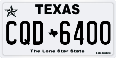 TX license plate CQD6400