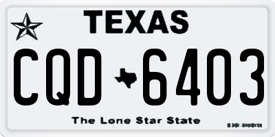 TX license plate CQD6403