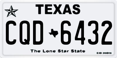 TX license plate CQD6432