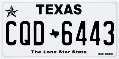 TX license plate CQD6443