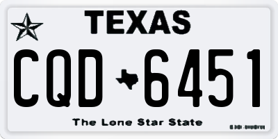 TX license plate CQD6451