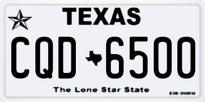 TX license plate CQD6500