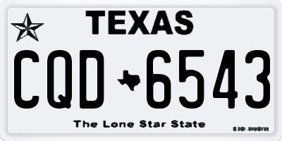 TX license plate CQD6543