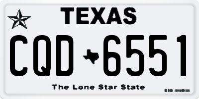 TX license plate CQD6551