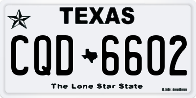 TX license plate CQD6602