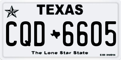 TX license plate CQD6605