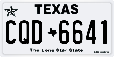 TX license plate CQD6641