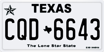 TX license plate CQD6643