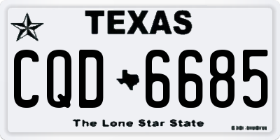 TX license plate CQD6685