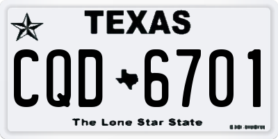 TX license plate CQD6701