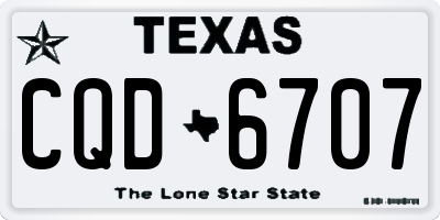 TX license plate CQD6707