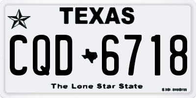 TX license plate CQD6718