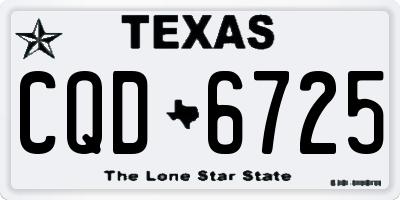TX license plate CQD6725