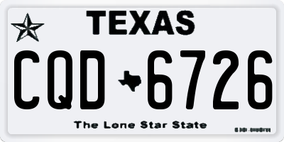 TX license plate CQD6726