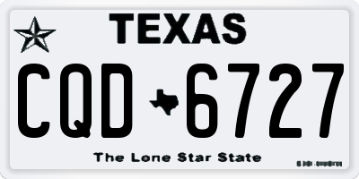 TX license plate CQD6727