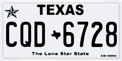 TX license plate CQD6728