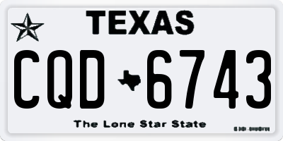 TX license plate CQD6743