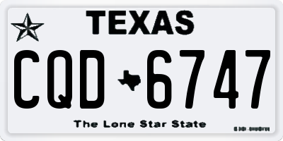 TX license plate CQD6747