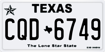 TX license plate CQD6749