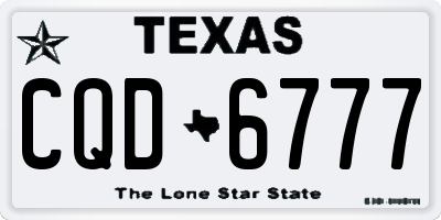 TX license plate CQD6777