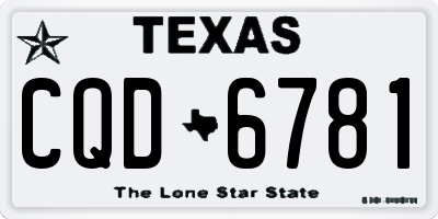 TX license plate CQD6781