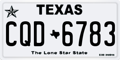 TX license plate CQD6783