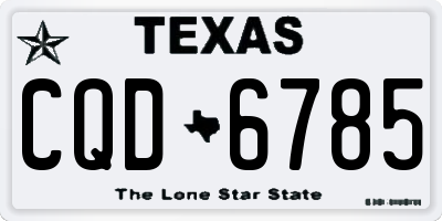 TX license plate CQD6785