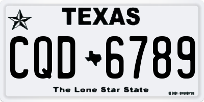 TX license plate CQD6789