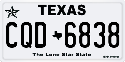 TX license plate CQD6838