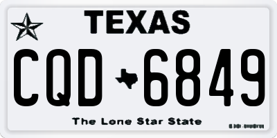 TX license plate CQD6849